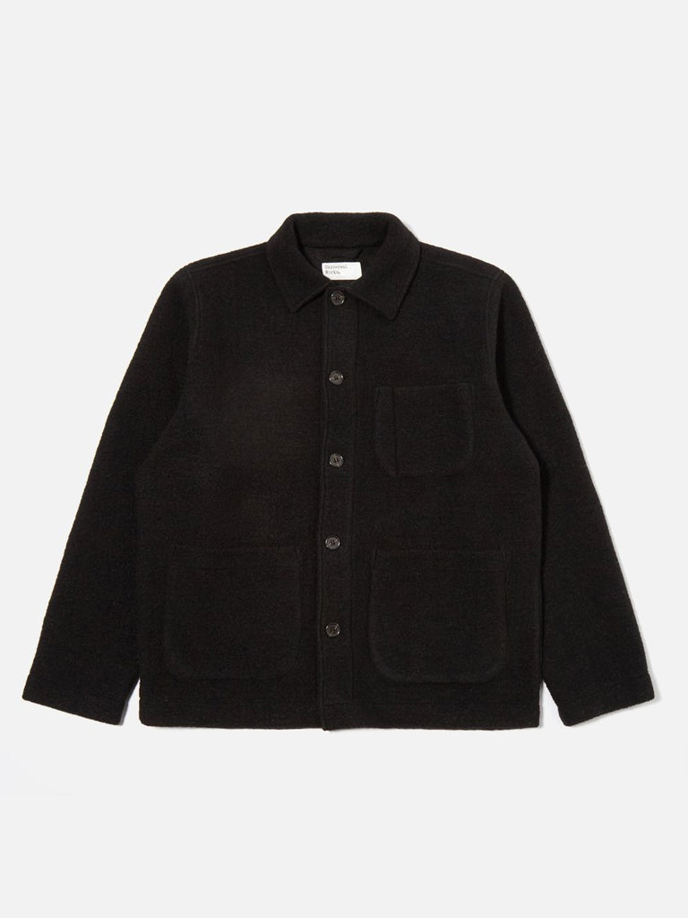 Universal Works Fleece Field Jacket in Black