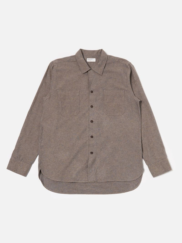 Universal Works Flannel Work Shirt in Brown