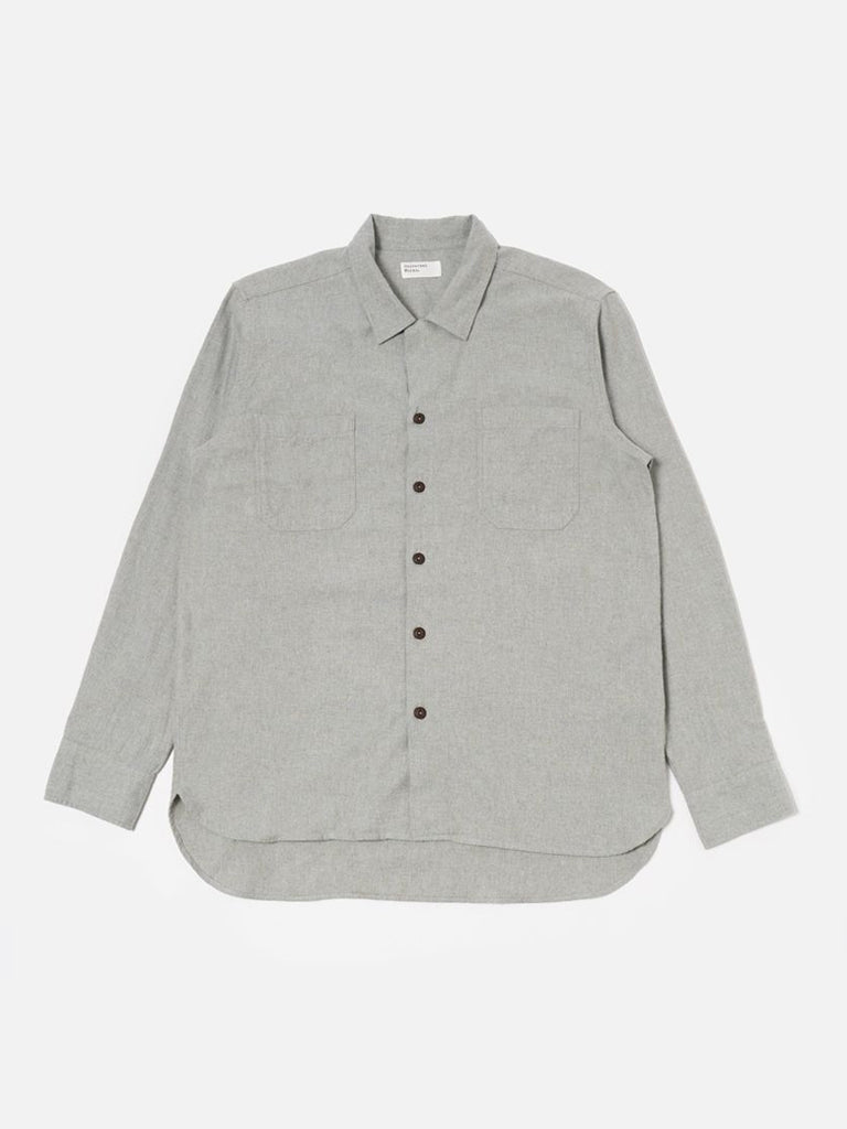 Universal Works Flannel Work Shirt in Grey