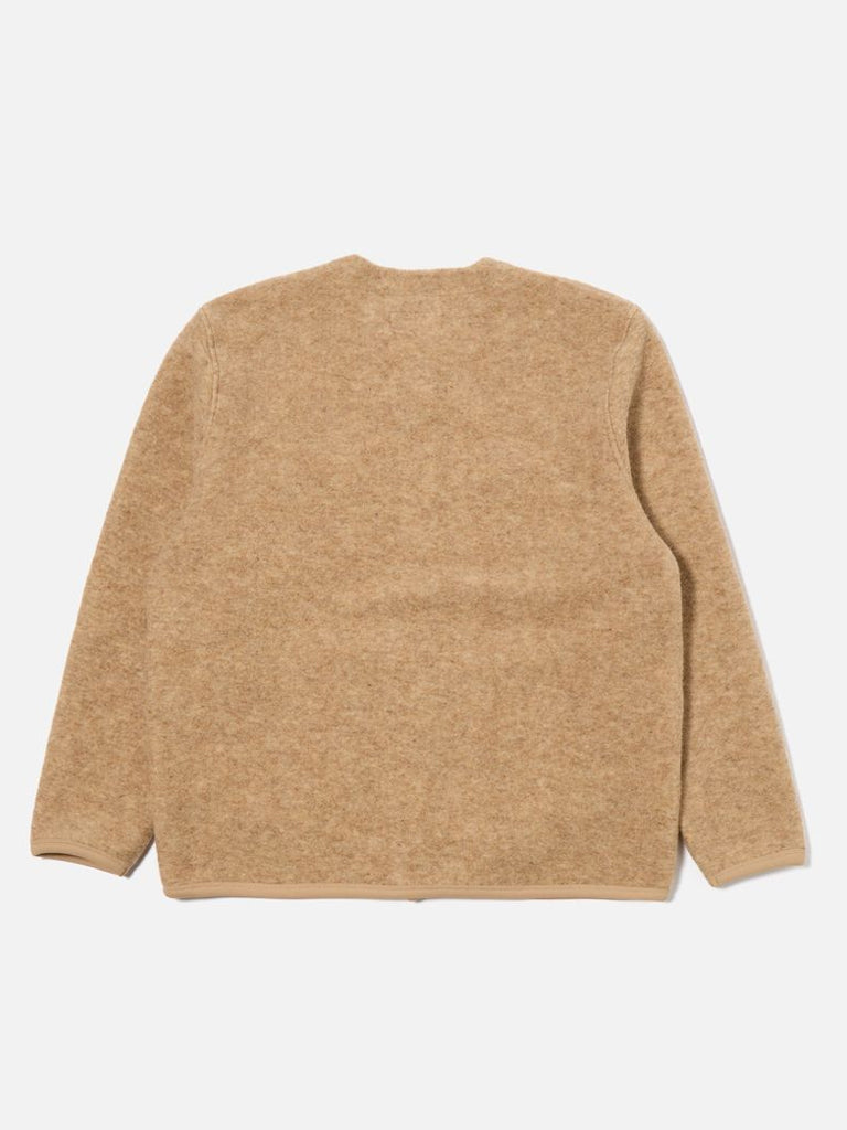 Universal Works Fleece Cardigan in Fawn