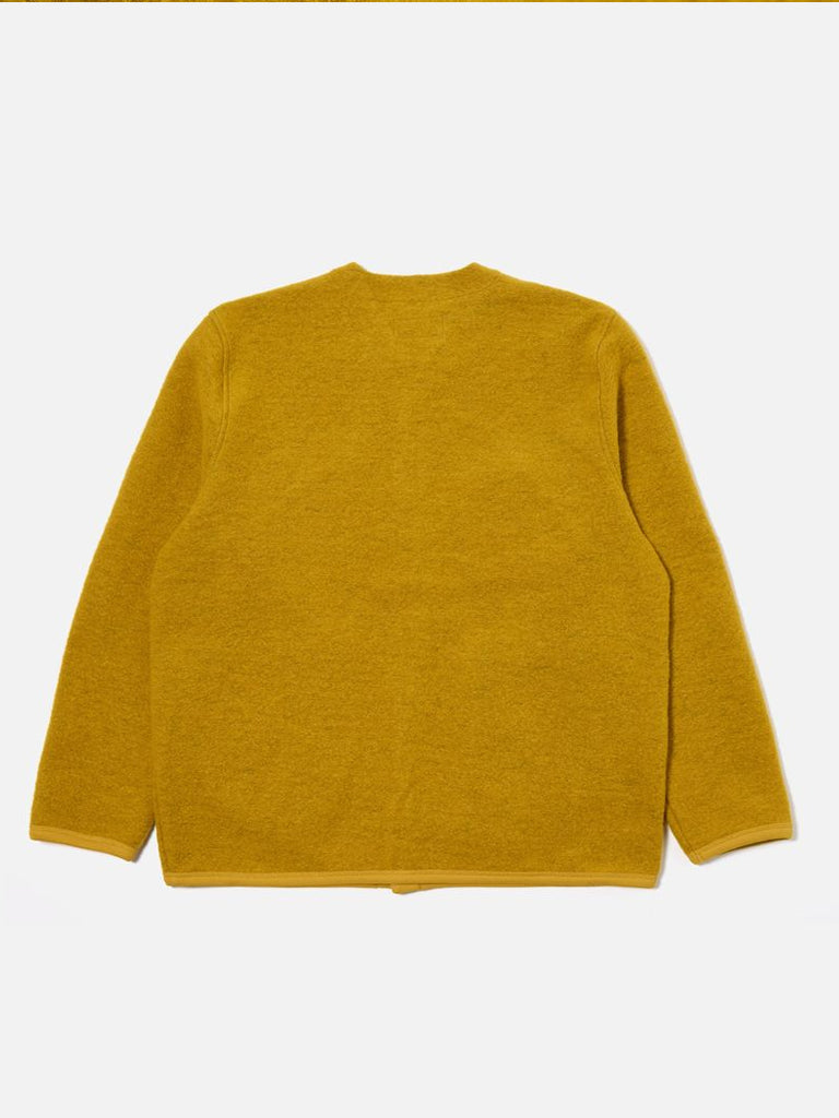 Universal Works Fleece Cardigan in Yellow