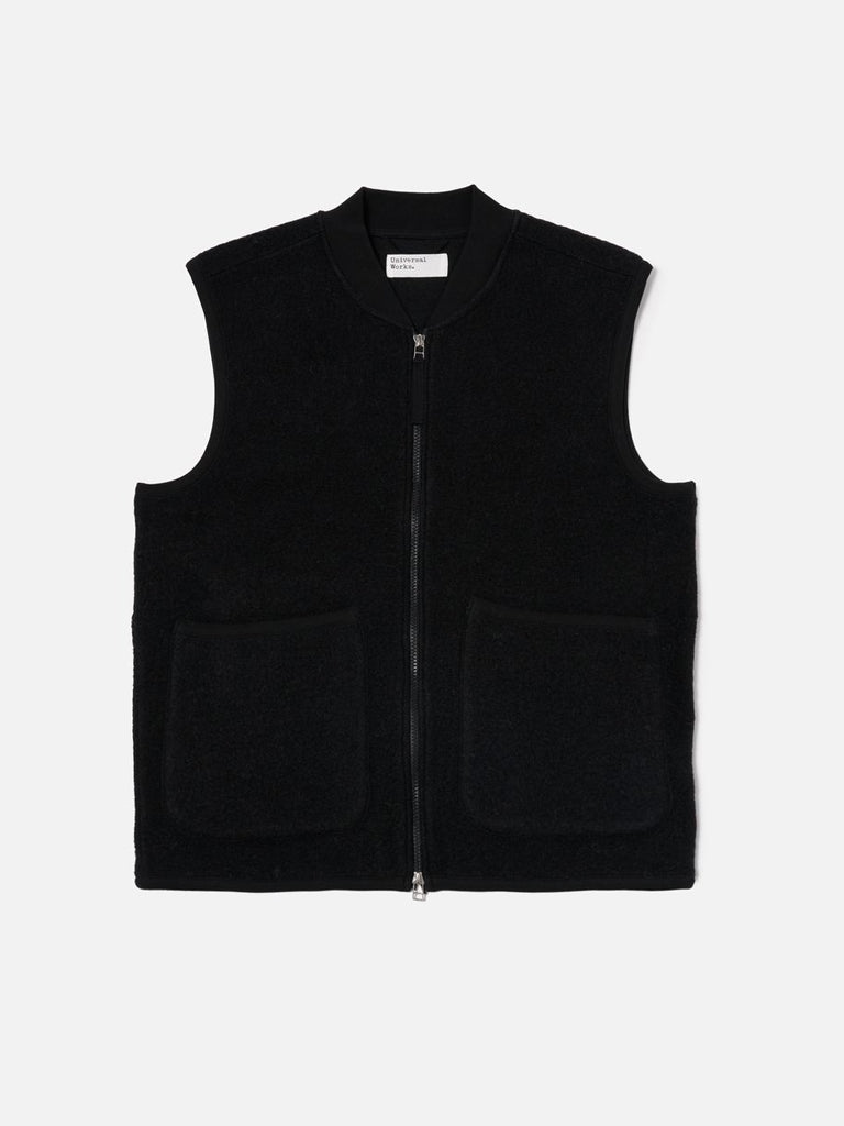 Universal Works Zip Waistcoat in Black