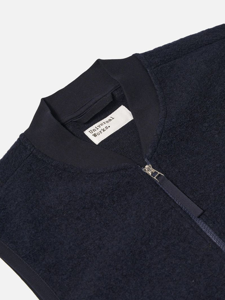 Universal Works Zip Waistcoat in Navy
