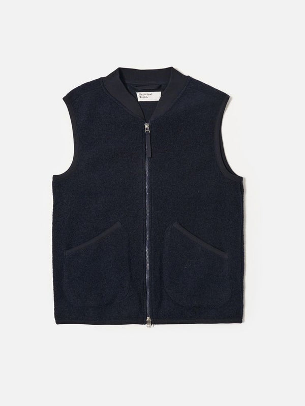Universal Works Zip Waistcoat in Navy