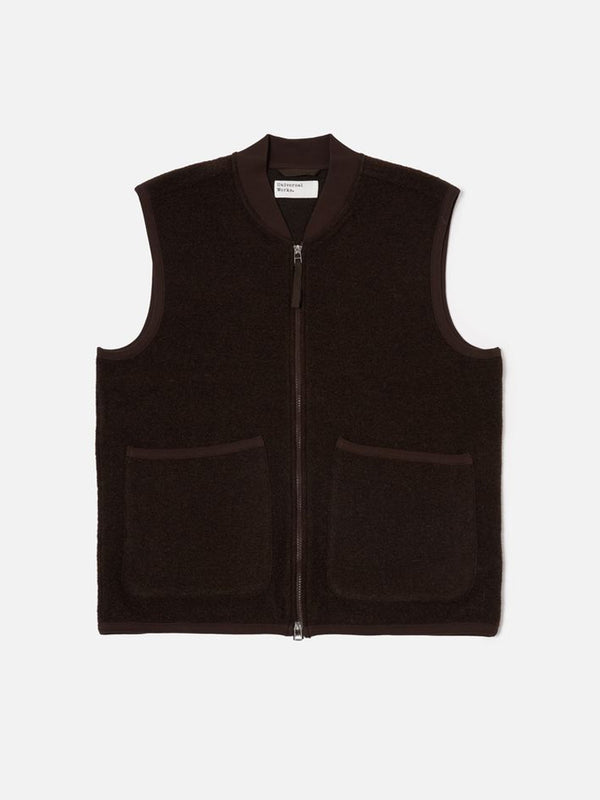 Universal Works Zip Waistcoat in Brown