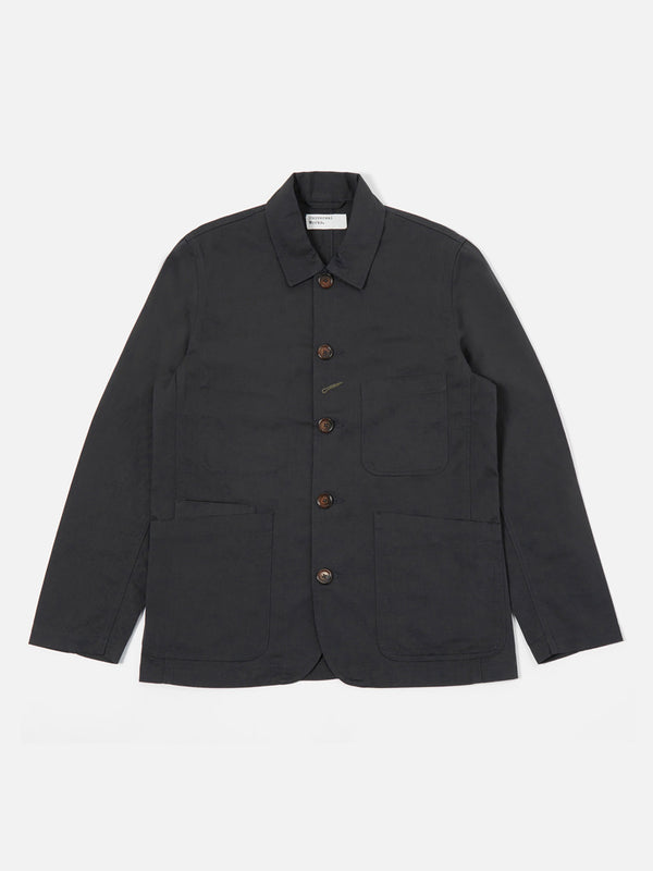 Universal Works Bakers Twill Jacket in Black