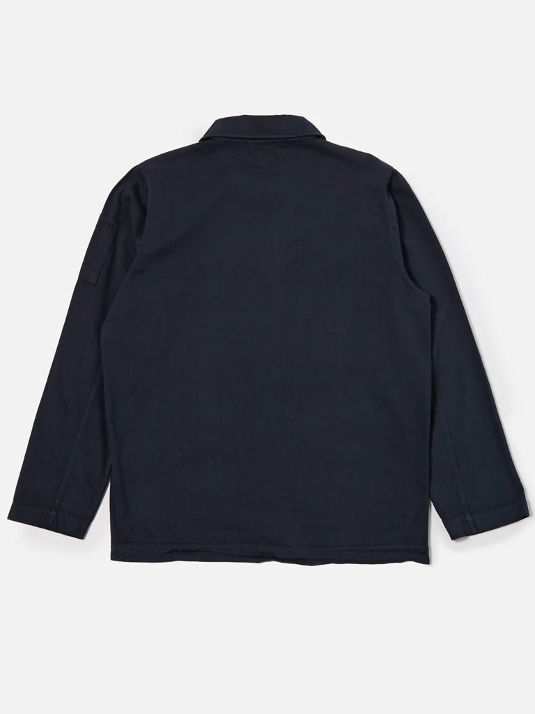 Universal Works Coverall Jacket in Navy Herringbone