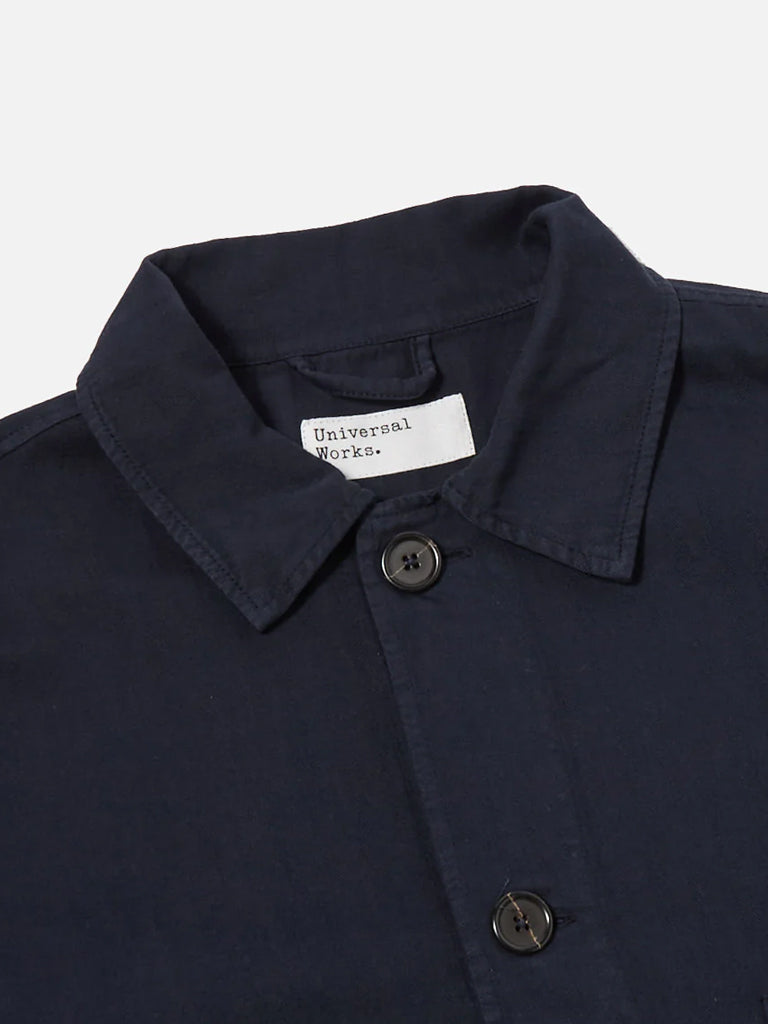 Universal Works Coverall Jacket in Navy Herringbone