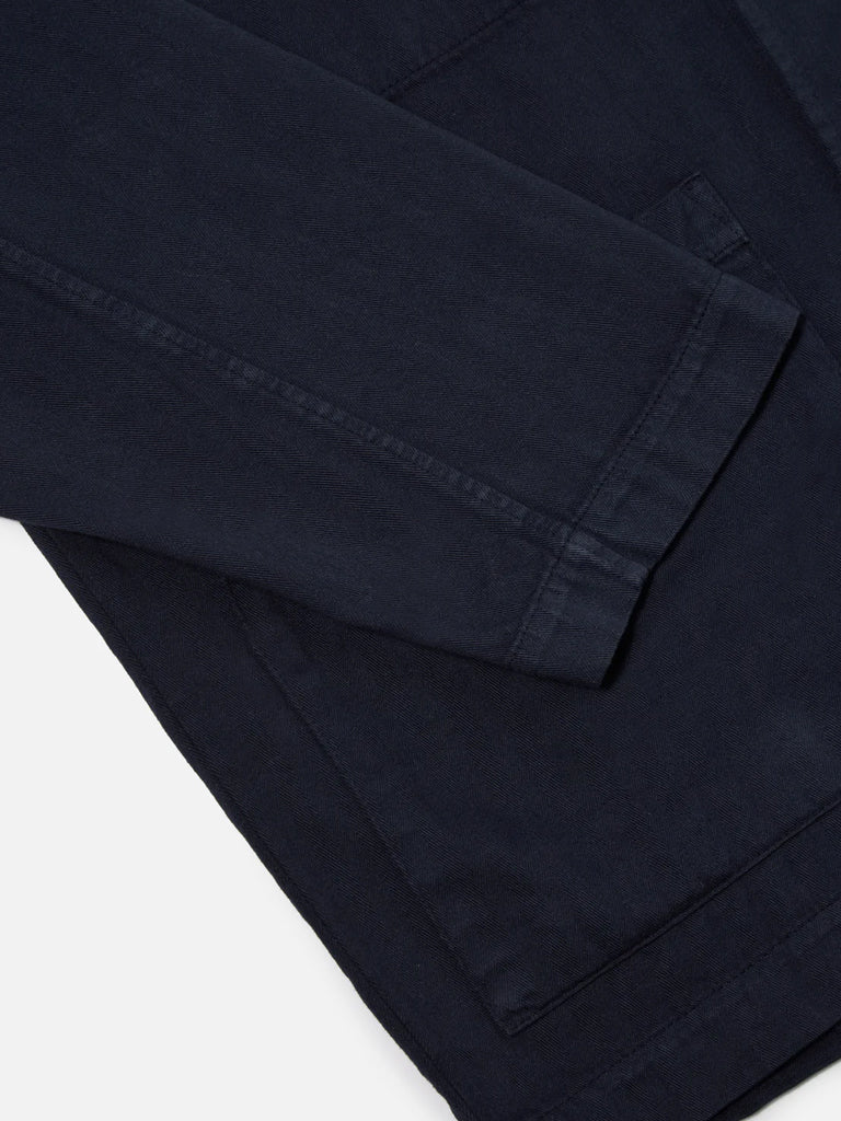 Universal Works Coverall Jacket in Navy Herringbone