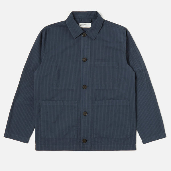 Universal Works Coverall Jacket in Nearly Pinstripe Navy – Maze