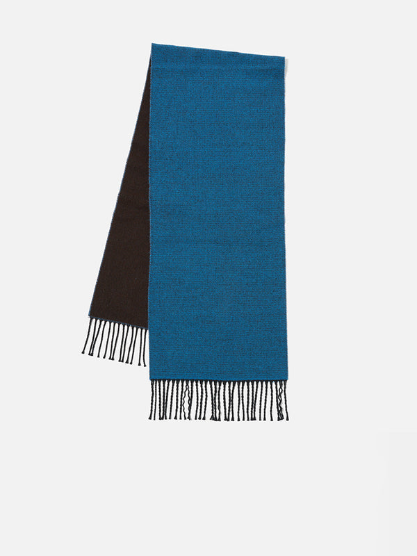 Universal Works Double Sided Scarf in Blue Brown