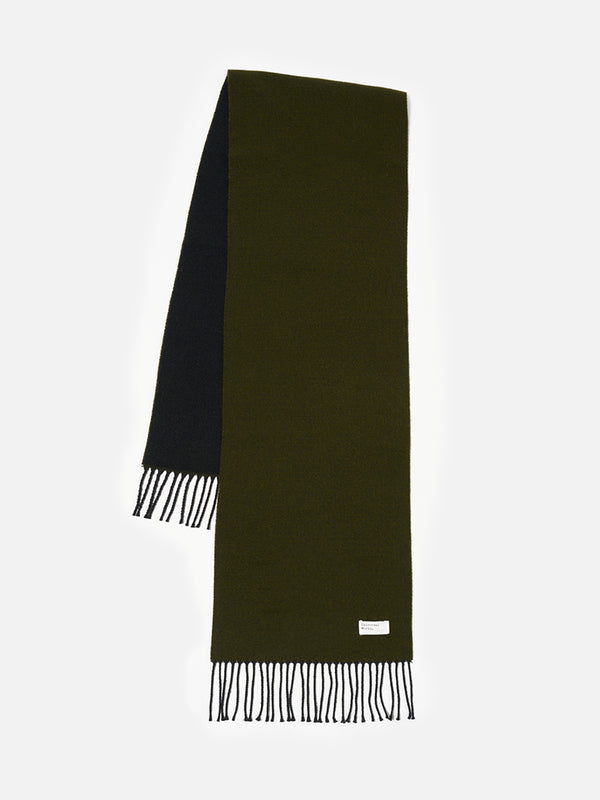 Universal Works Double Sided Scarf in Green Black