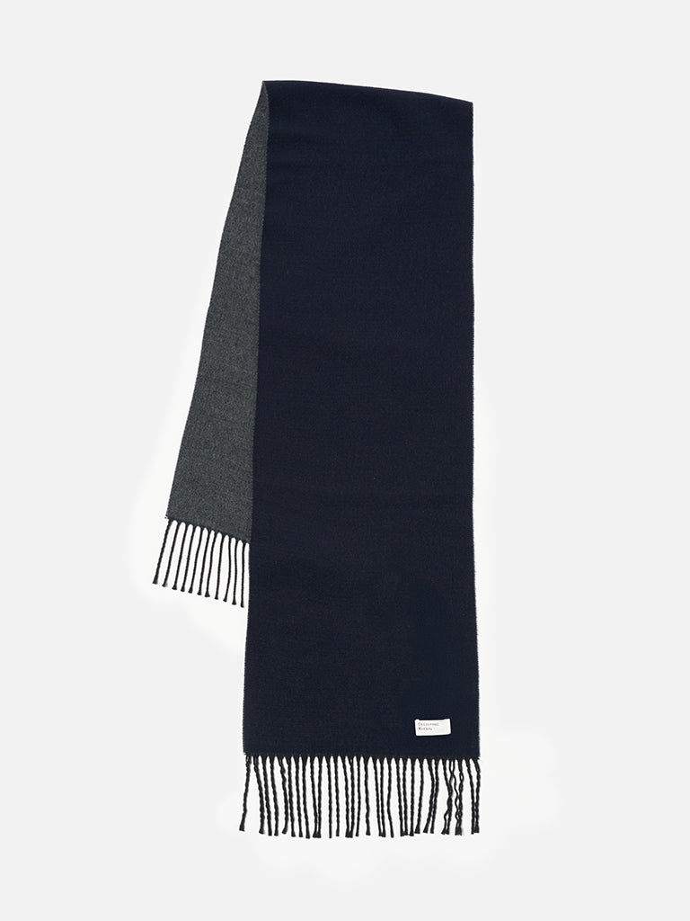 Universal Works Double Sided Scarf in Navy Grey