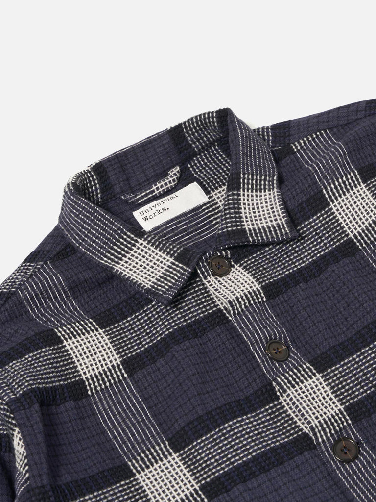 Universal Works Easy Overshirt in Polka Check Charcoal