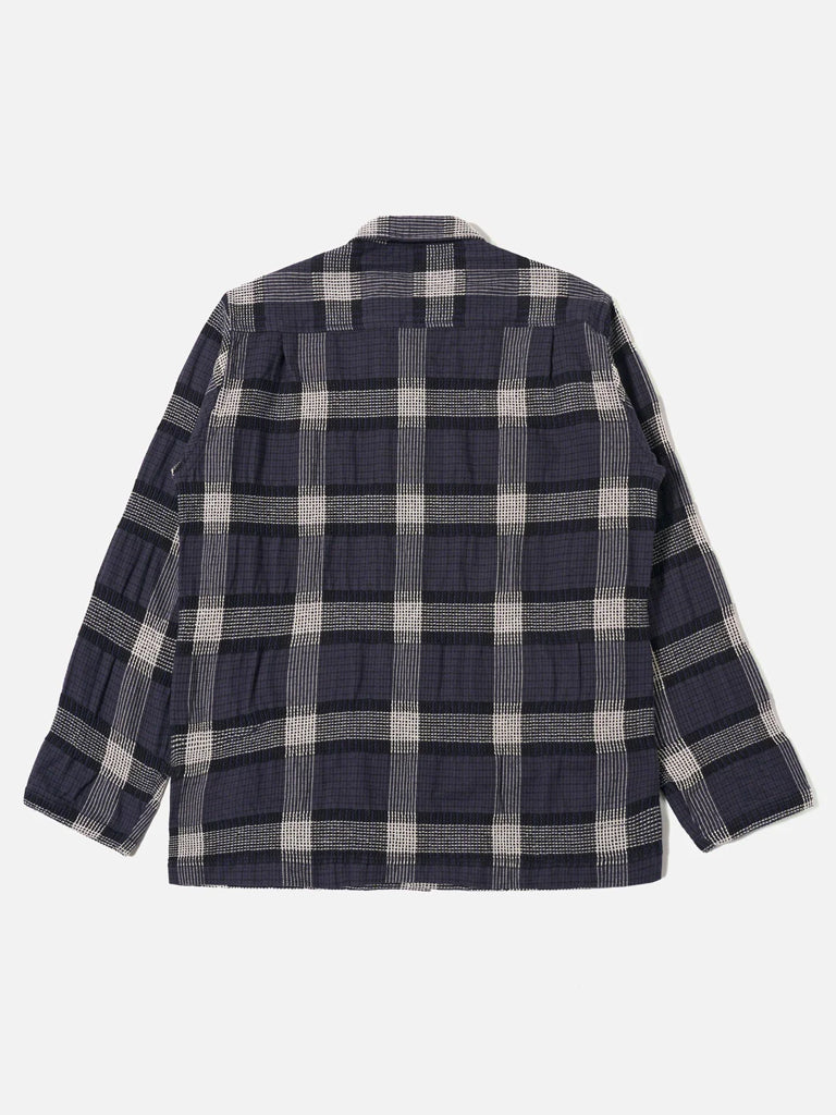 Universal Works Easy Overshirt in Polka Check Charcoal