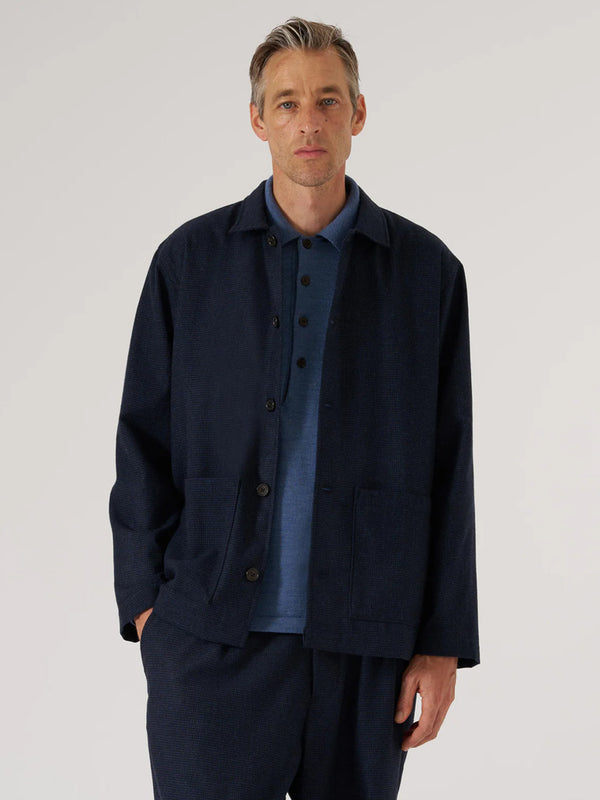 Universal Works Easy Overshirt in Bari Navy