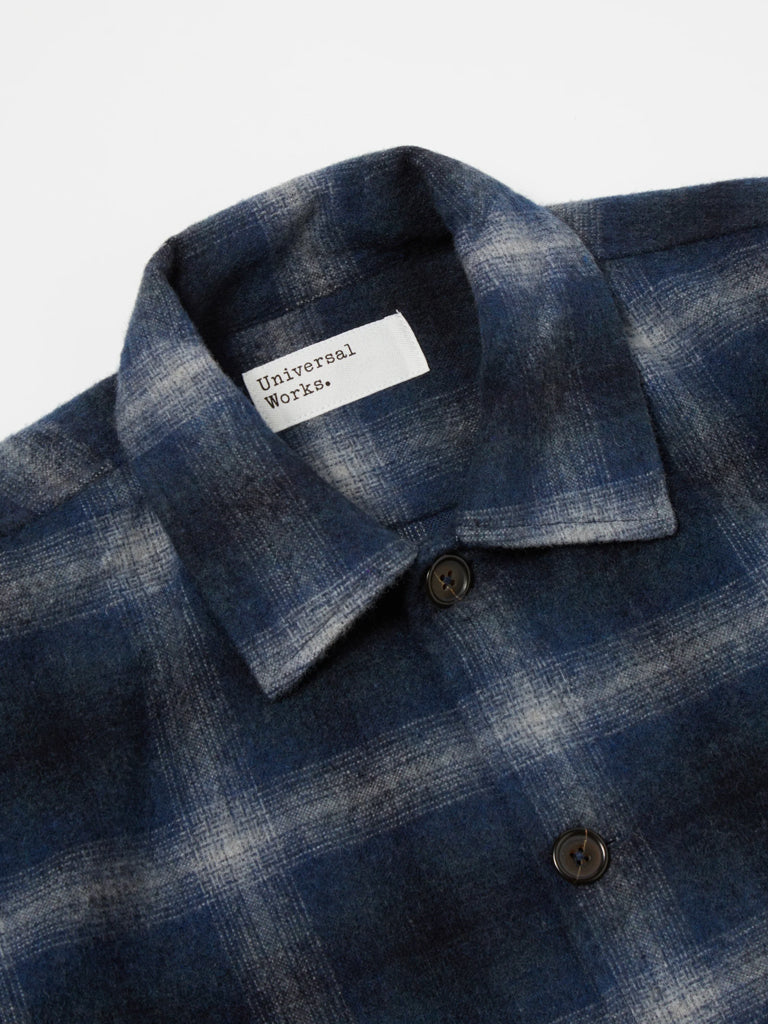 Universal Works Easy Overshirt in Navy Check