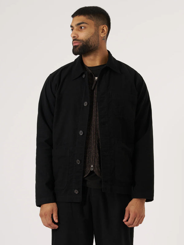 Universal Works Field Jacket in Moleskin Black