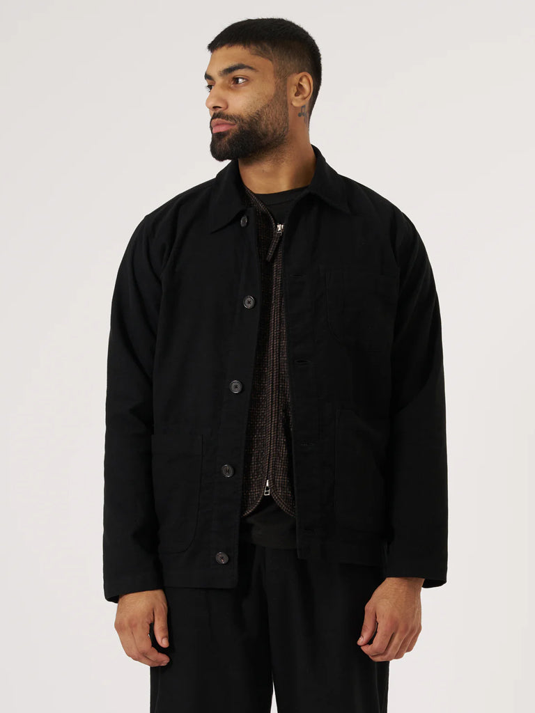 Universal Works Field Jacket in Moleskin Black
