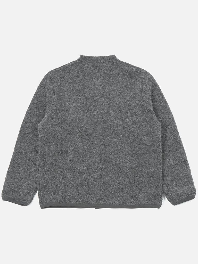 Universal Works Fleece Cardigan in Grey