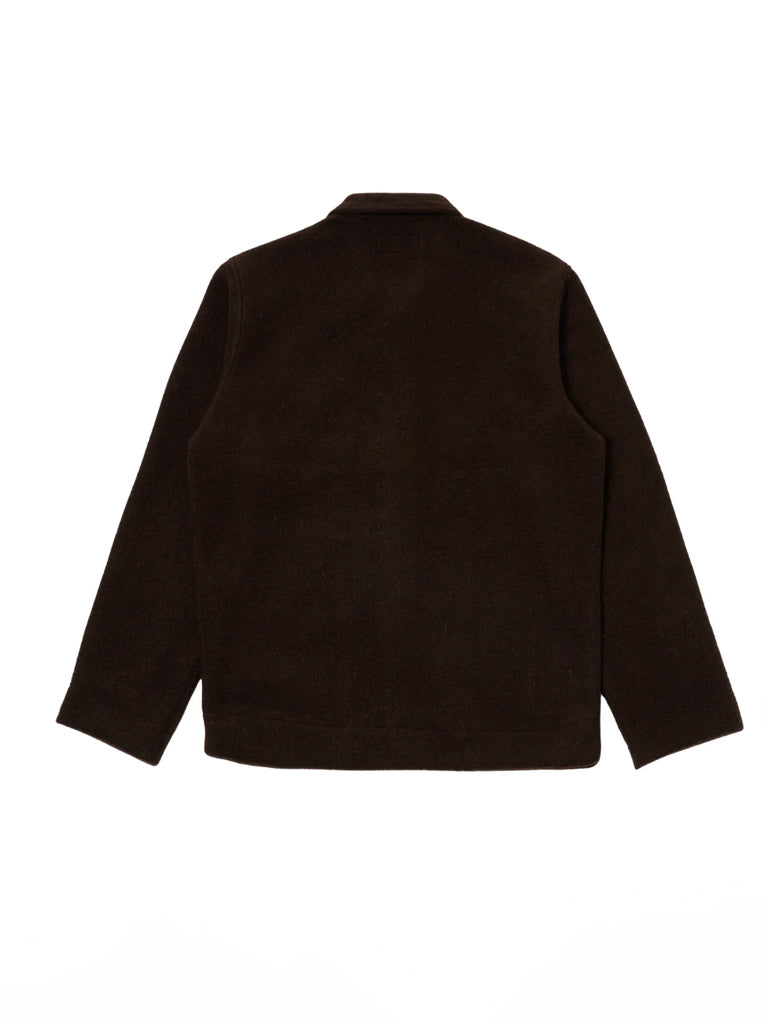 Universal Works Fleece Field Jacket in Brown