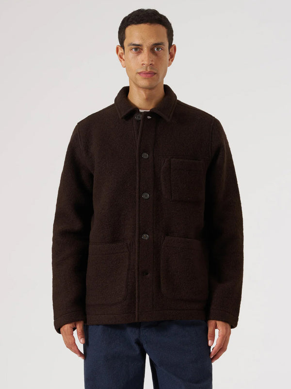 Universal Works Fleece Field Jacket in Brown