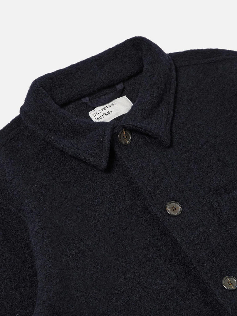 Universal Works Fleece Field Jacket in Navy