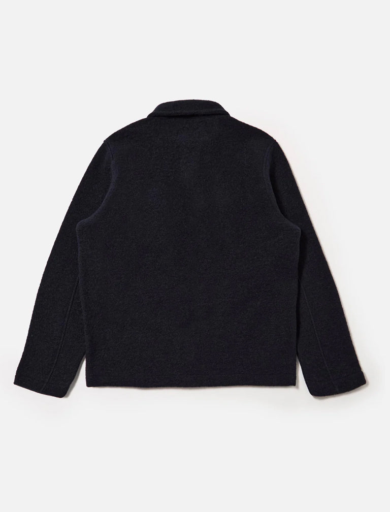 Universal Works Fleece Field Jacket in Navy