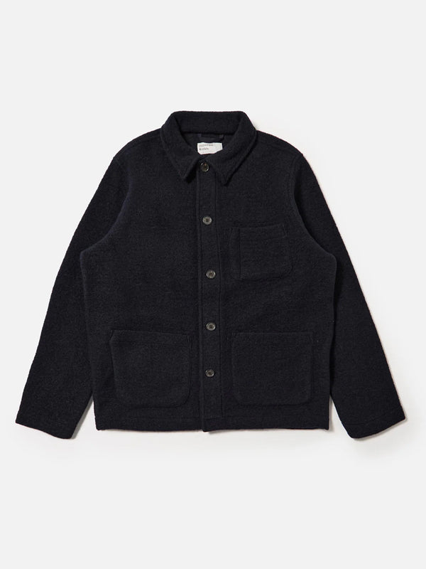 Universal Works Fleece Field Jacket in Navy