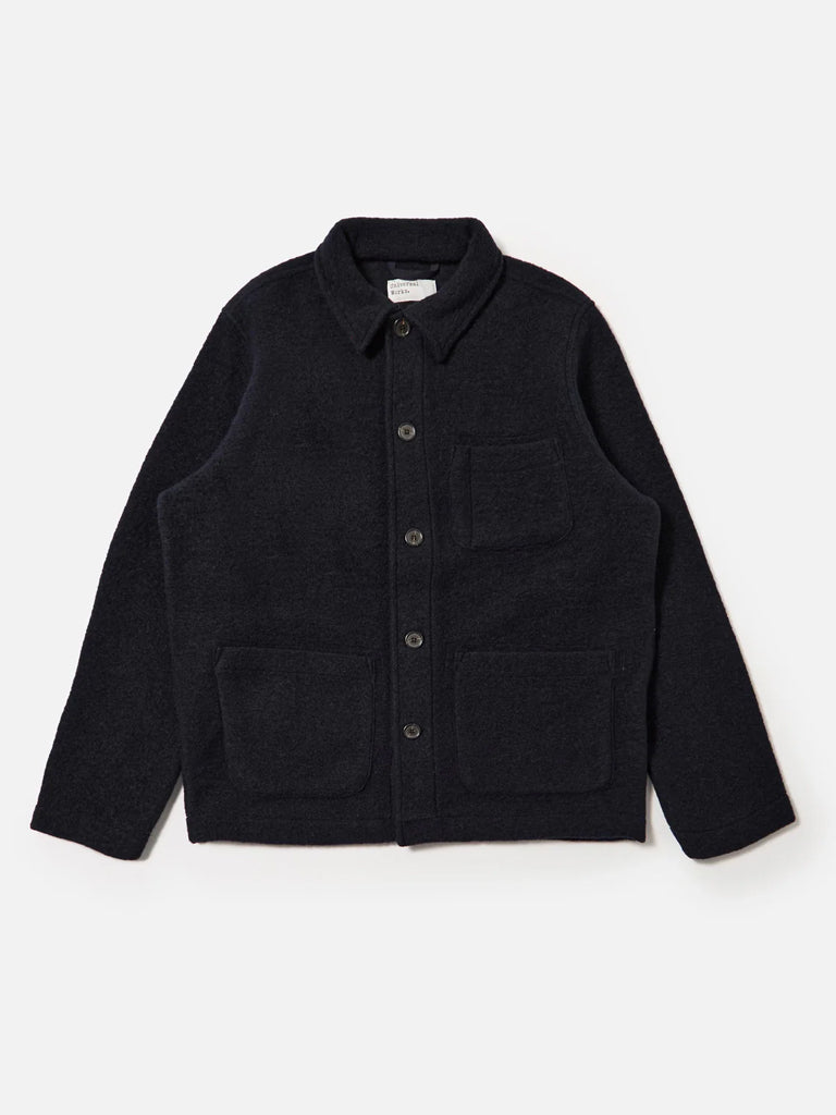 Universal Works Fleece Field Jacket in Navy
