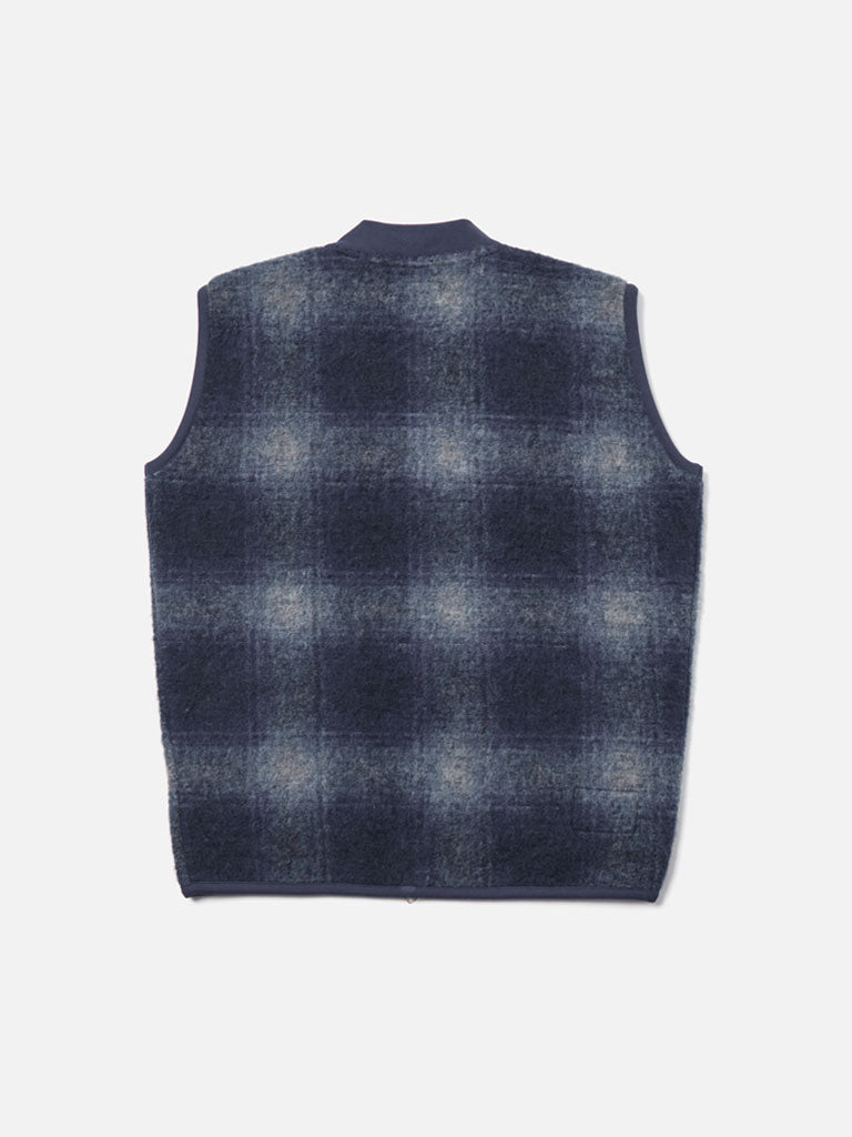 Universal Works Fresco Fleece Waistcoat in Navy Grey