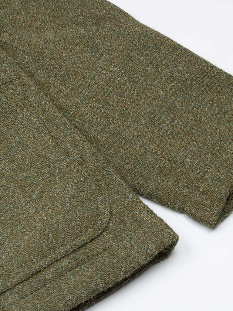 Universal Works Harris Tweed Bakers Jacket in Green