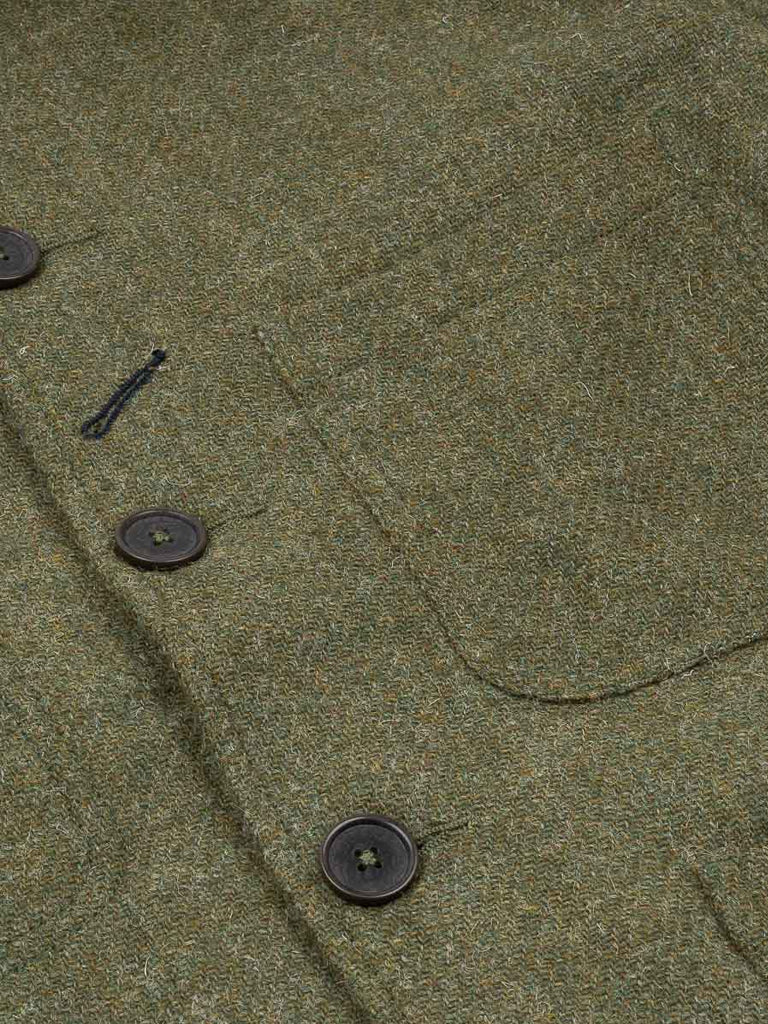 Universal Works Harris Tweed Bakers Jacket in Green