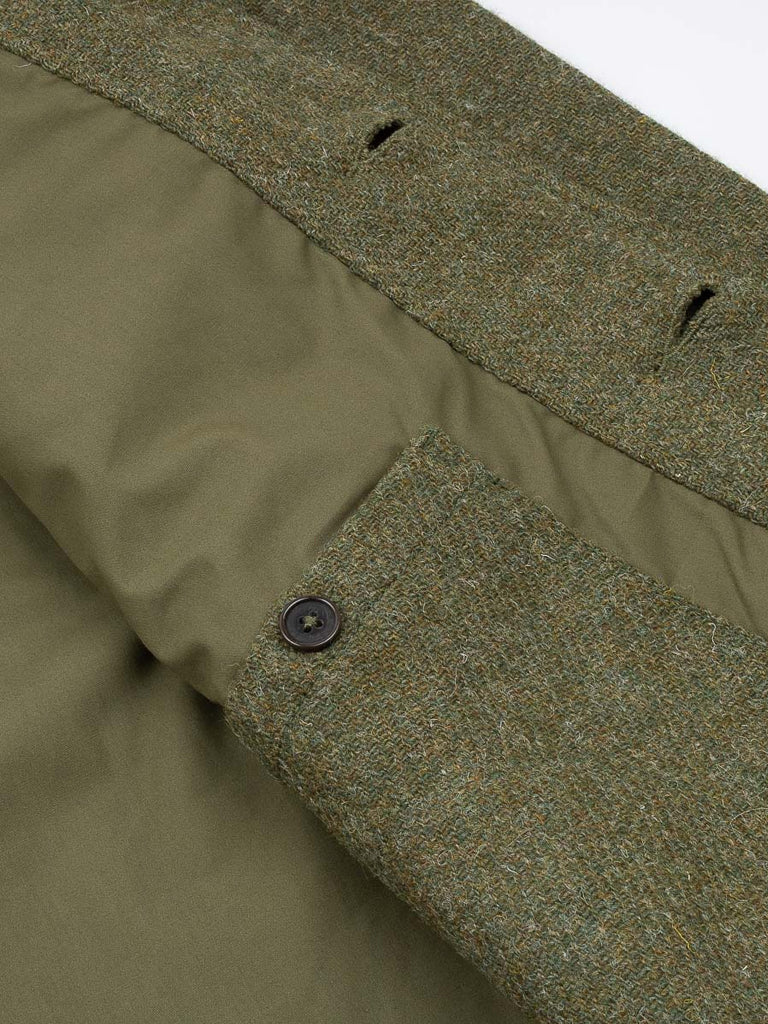 Universal Works Harris Tweed Bakers Jacket in Green