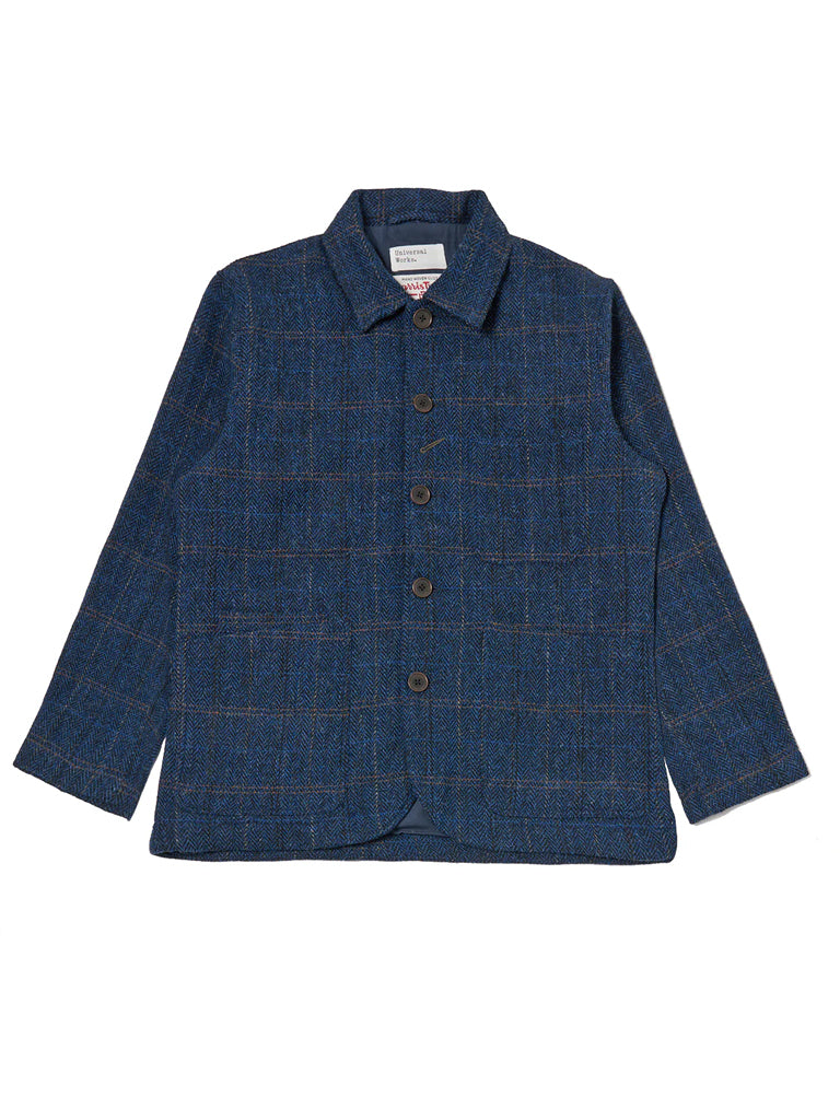 Universal Works Harris Tweed Bakers Jacket in Navy