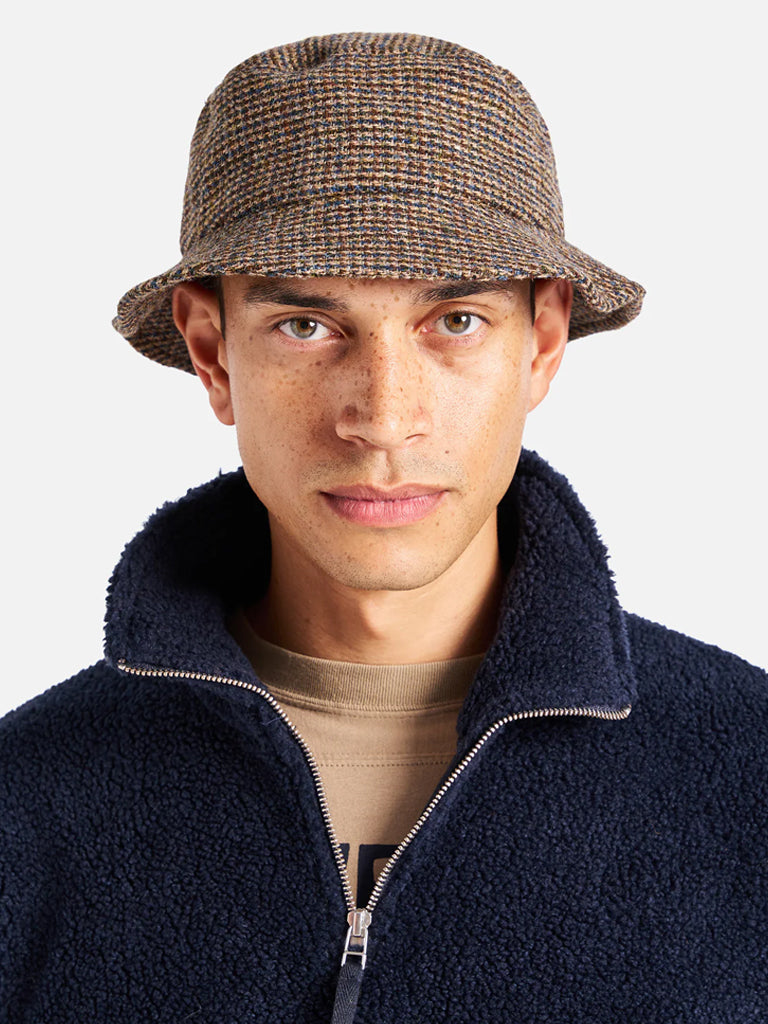 Universal Works Lewis Hat in Harris Tweed Brown