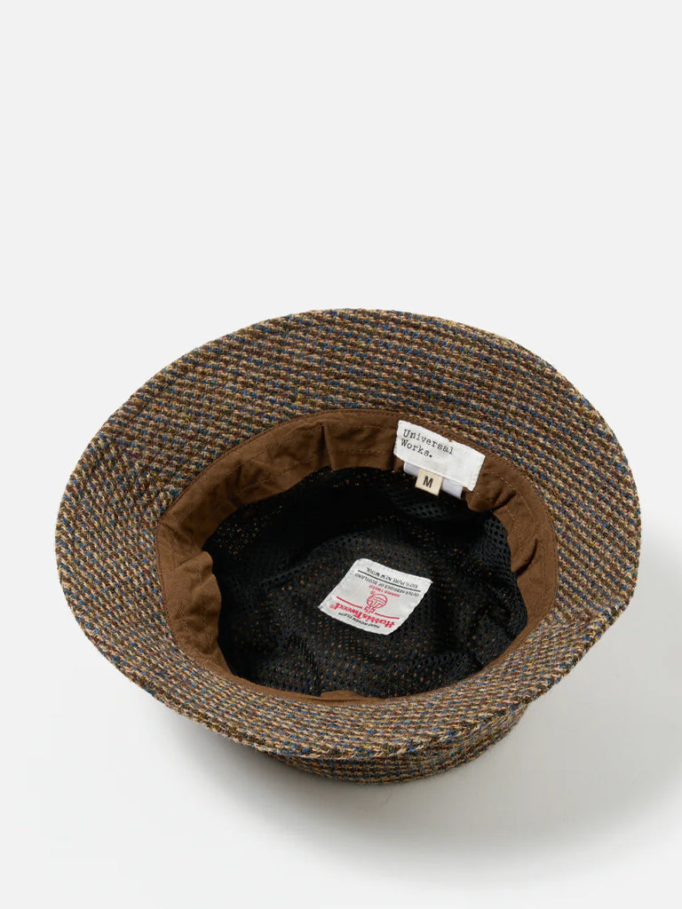 Universal Works Lewis Hat in Harris Tweed Brown