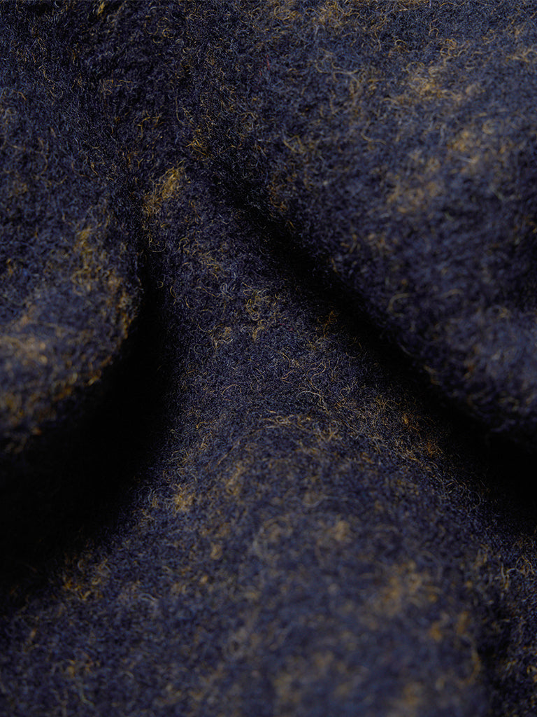 Universal Works Marble Fleece Cardigan in Navy