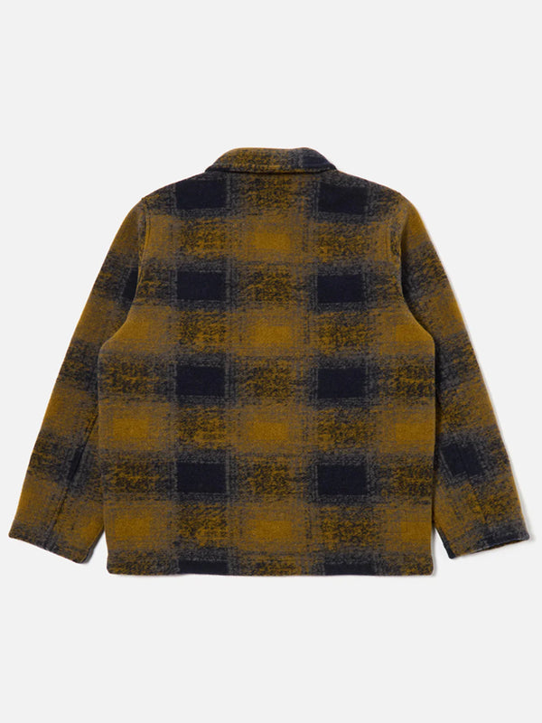 Universal Works Melton Field Jacket in Navy Check