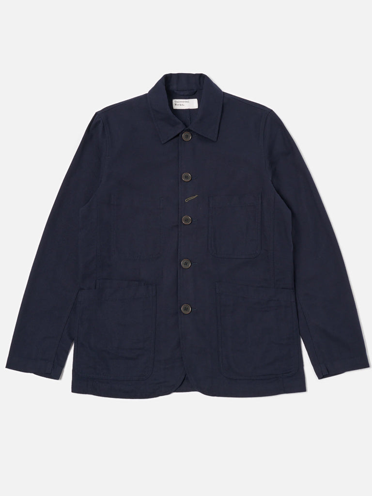 Universal Works Moleskin Bakers Jacket in Navy