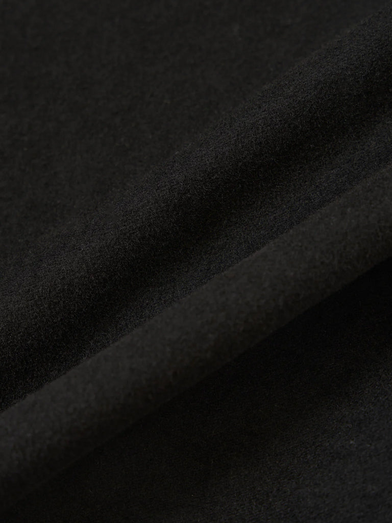 Universal Works Pleated Track Pant in Black Moleskin