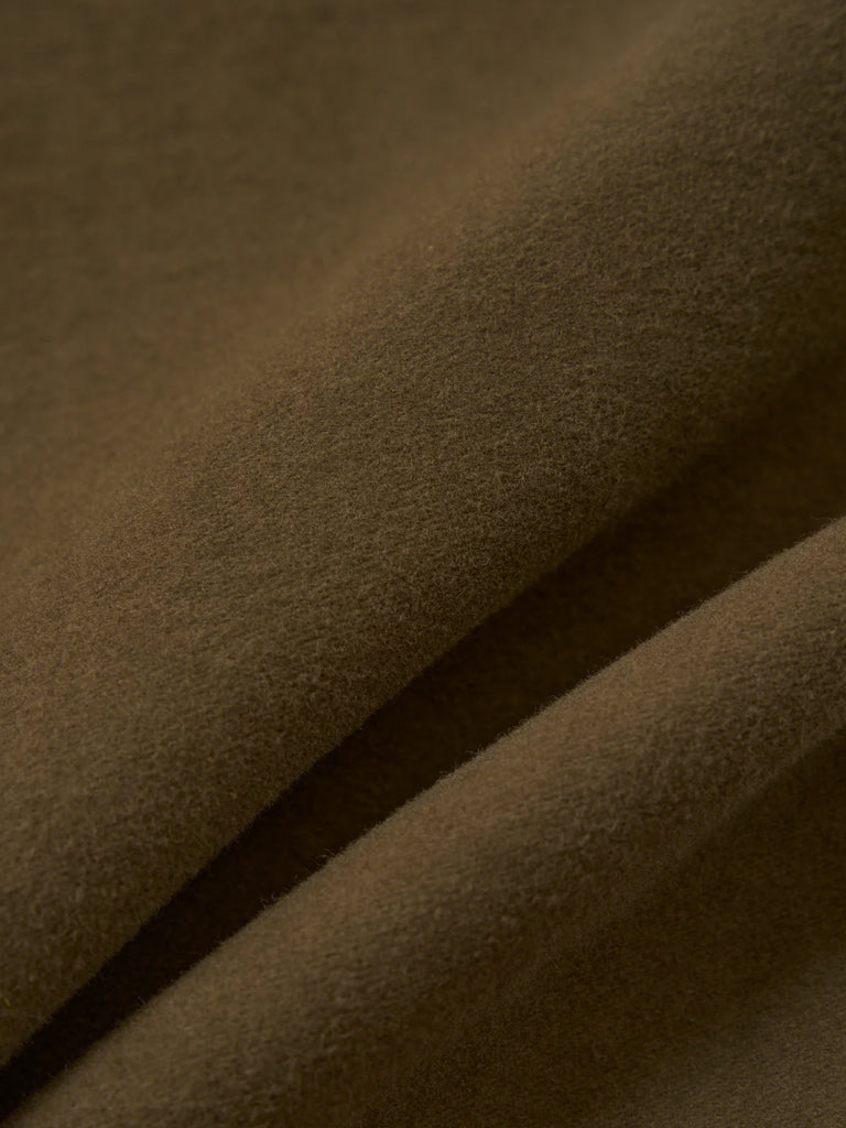 Universal Works Pleated Track Pant in Khaki Moleskin