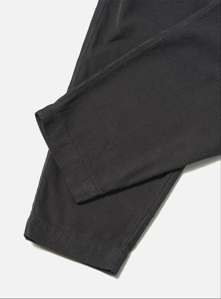 Universal Works Pleated Track Pant in Cord Charcoal