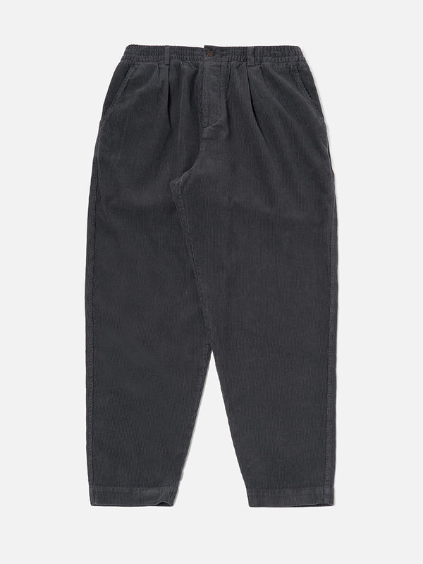 Universal Works Pleated Track Pant in Cord Charcoal