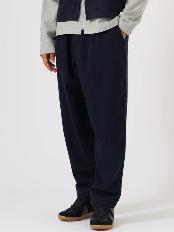 Universal Works Pleated Track Pant in Navy