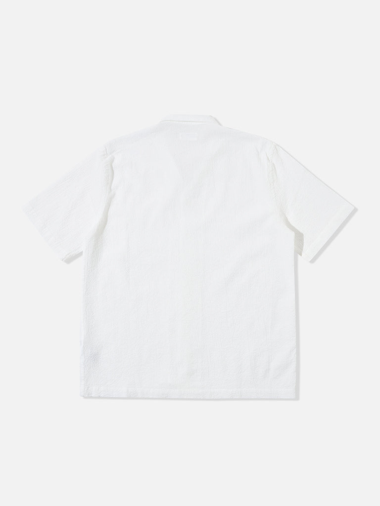 Universal Works Road Shirt in White Seersucker