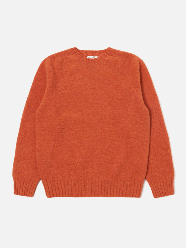 Universal Works Seamless Crew Knit Sweater in Burnt Orange