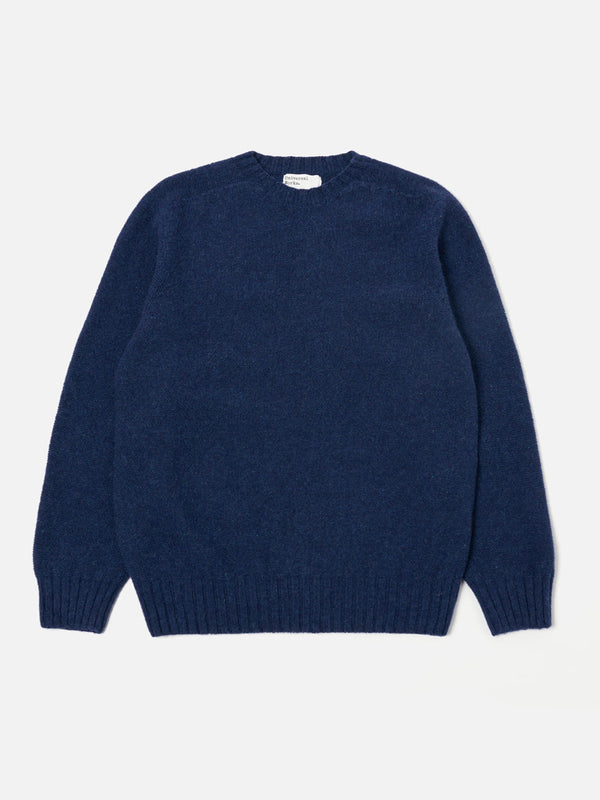 Universal Works Seamless Crew Knit Sweater in Indigo