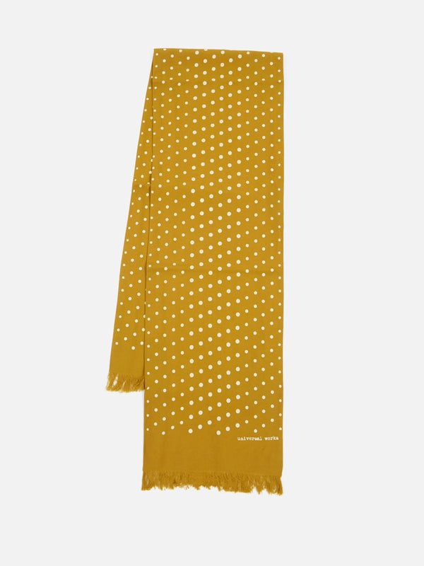 Universal Works Short Dot Print Scarf in Mustard