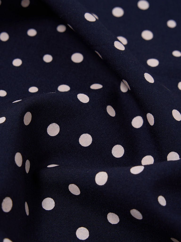 Universal Works Short Dot Print Scarf in Navy